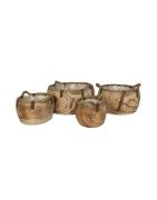 Natural wooden planter 4pc/Set