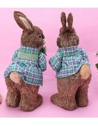 Straw Rabbits Bunny/Easter Decorations