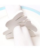 White Bunny Napkin Rings 4pc