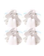 White Bunny Napkin Rings 4pc