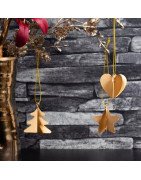 Metal Hanging Tree Ornaments Set 6pc / Xmas Tree, Heart, Star