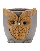 Wood&stone Owl Planter